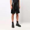 Off-White Herre SS21 Lær-cargoshorts Løs passform Svart