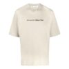 Off-White Herre SS21 Logo-mønster Kortærmet Løs passform Lys khaki T-skjorte