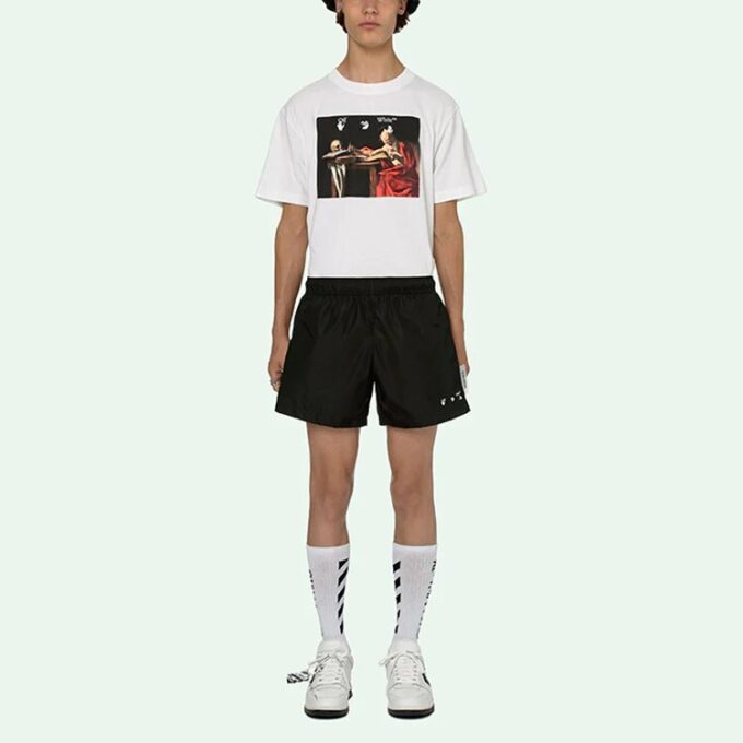 Off-White Herre SS21 Logo Shorts Svart