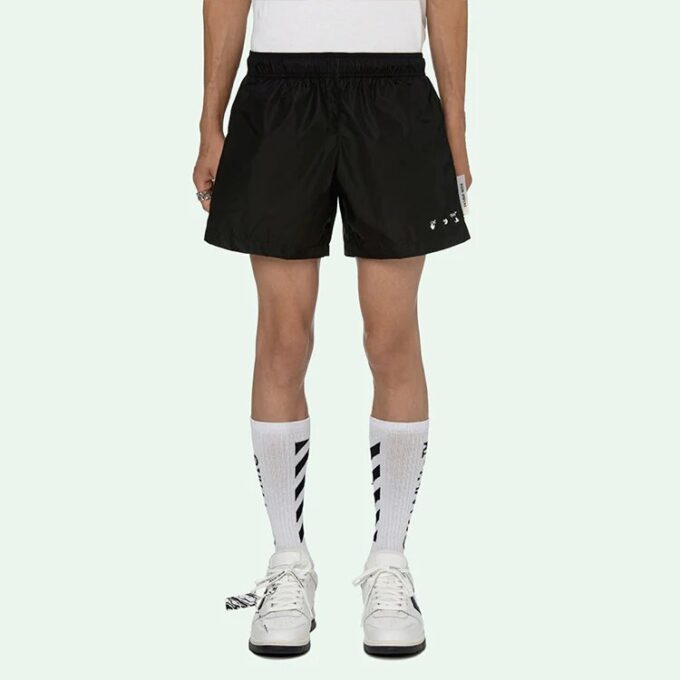 Off-White Herre SS21 Logo Shorts Svart