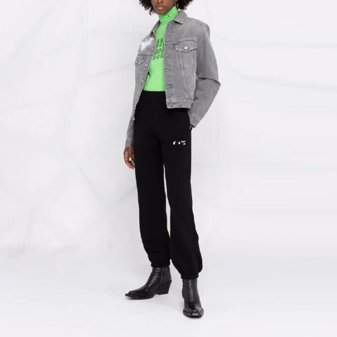 Off-White Herre SS21 Logo Sportsbukser/Joggebukser Svart