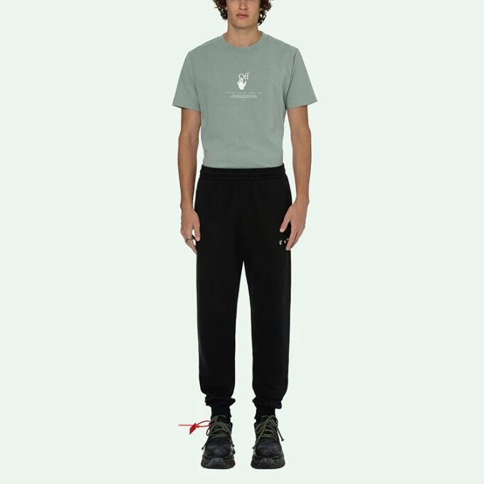 Off-White Herre SS21 Logo Svart Sportsbukser/Joggebukser