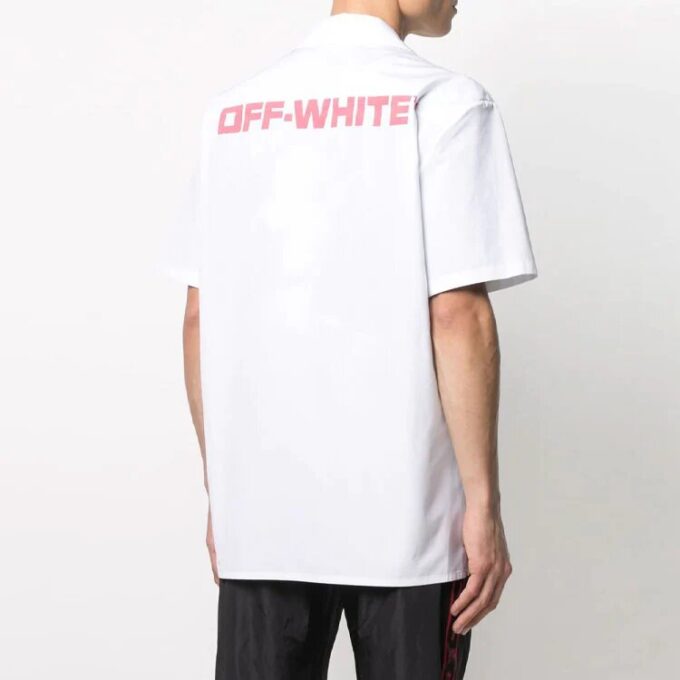 Off-White Herre SS21 Logo-trykk Hvit Skjorte