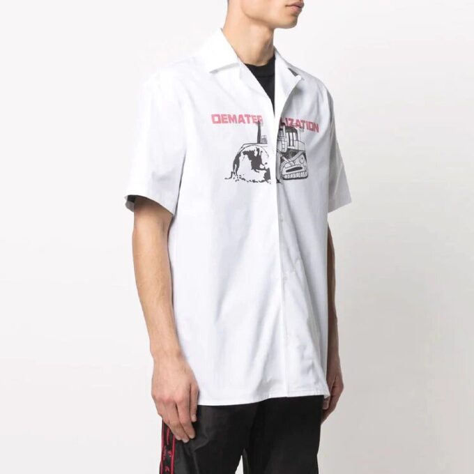 Off-White Herre SS21 Logo-trykk Hvit Skjorte