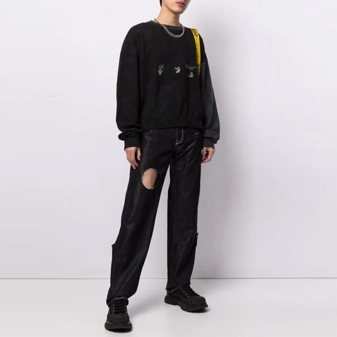 Off-White Herre SS21 Logo-trykk Svart