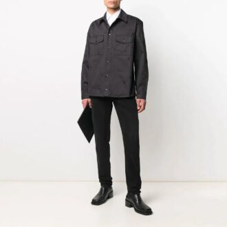 Off-White Herre SS21 Logo-trykk Svart Skjorte