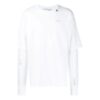 Off-White Herre SS21 Logo Twill-trykk Langermet Kremhvit T-skjorte