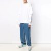 Off-White Herre SS21 Logo Twill-trykk Langermet Kremhvit T-skjorte