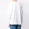Off-White Herre SS21 Logo Twill-trykk Langermet Kremhvit T-skjorte