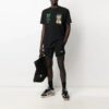Off-White Herre SS21 Løse sykkelshorts med alfabetmønster i livet, svart