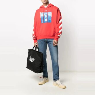 Off-White Herre SS21 Mona Lisa Fototrykk Rød