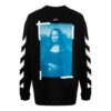 Off-White Herre SS21 Mona Lisa-mønster Pullover Svart
