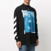Off-White Herre SS21 Mona Lisa-mønster Pullover Svart