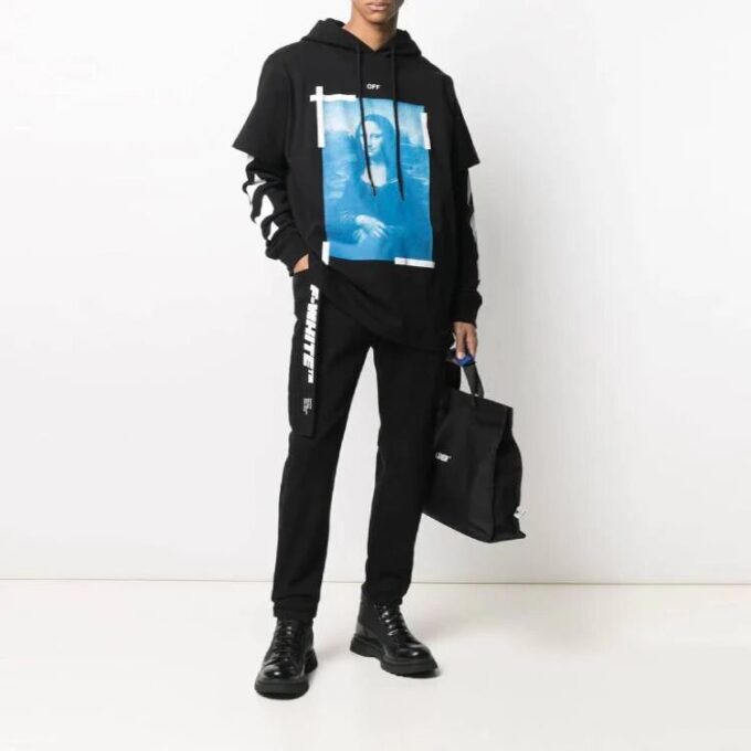 Off-White Herre SS21 Mona Lisa-trykk Svart