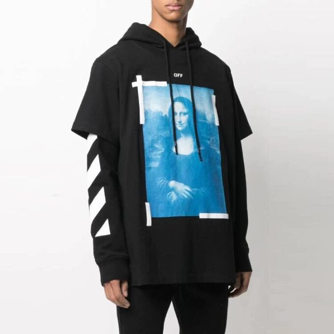 Off-White Herre SS21 Mona Lisa-trykk Svart
