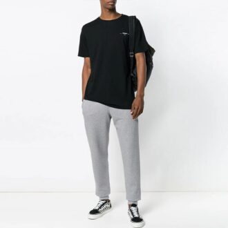 Off-White Herre SS21 Snøring Logo Gul Pil Sportsbukser/Joggebukser Slim Fit Grå