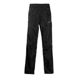 Off-White Herre SS21 Sportbukser/Joggebukser med glidelåsdetaljer og logo, svart