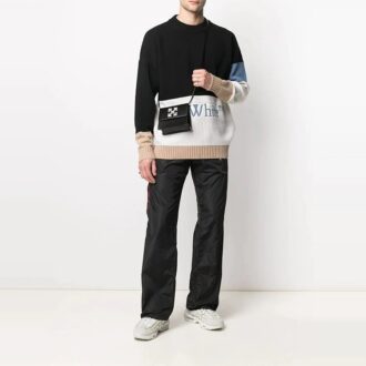 Off-White Herre SS21 Sportbukser/Joggebukser med glidelåsdetaljer og logo, svart