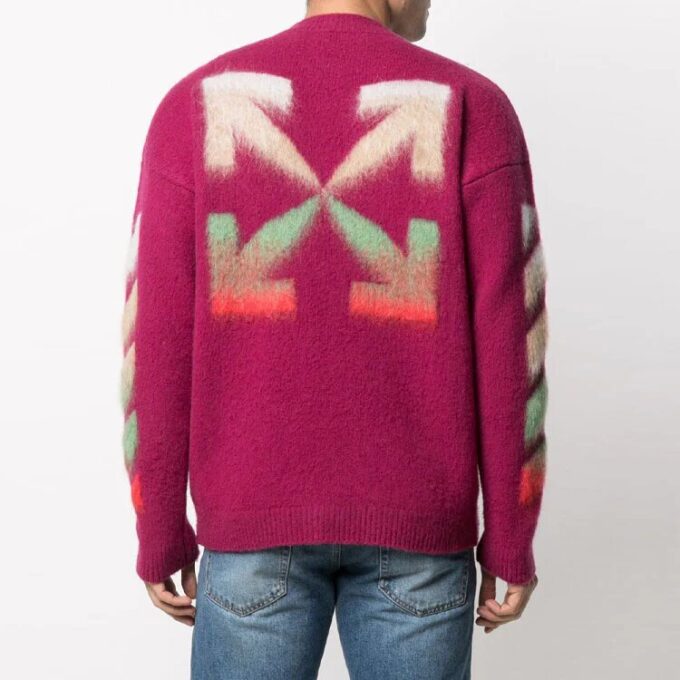 Off-White Herre SS21 Strikket med trykkmønster Rød