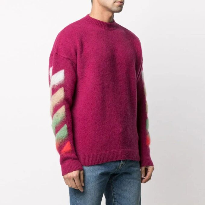 Off-White Herre SS21 Strikket med trykkmønster Rød