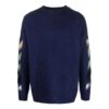 Off-White Herre SS21 Stripe Pattern Intarsia Knit Blue