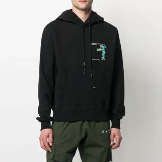 Off-White Herre SS21 Trykk Løs Passform Svart