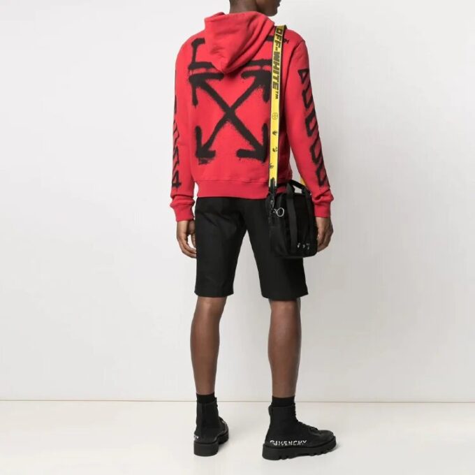 Off-White Herre SS21 Twill-trykk med logo, løs passform, rød