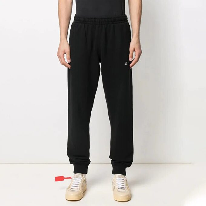 Off-White Herre SS21 Uformelle Svarte Sportsbukser/Joggebukser