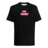 Off-White Herre SS22 Alfabet-logo-trykk Rund hals Kort ermet Løs passform Svart T-skjorte i Short-stil