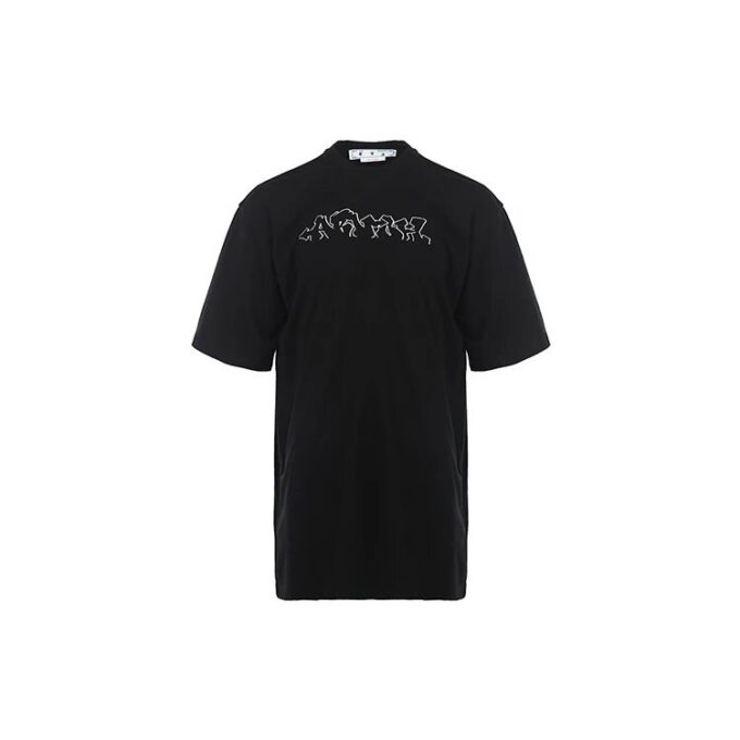 Off-White Herre SS22 Alfabet Tegneserie Mønster Trykk Shorts Versjon Svart