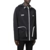 Off-White Herre SS22 Alfabet-trykk Jakke med hette og glidelås, svart