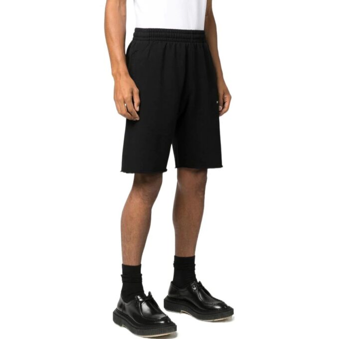 Off-White Herre SS22 Alfabetlogo-trykk Rette shorts Løs passform Svart