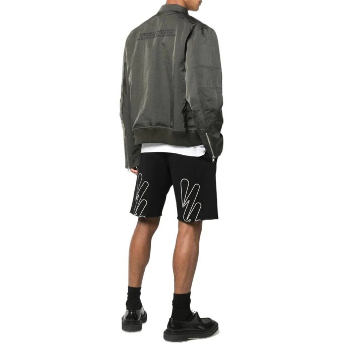 Off-White Herre SS22 Alfabetlogo-trykk Rette shorts Løs passform Svart