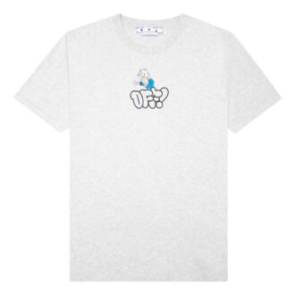 Off-White Herre SS22 Alphabet Logo-trykk Rundhalset kortærmet versjon Grå T-skjorte