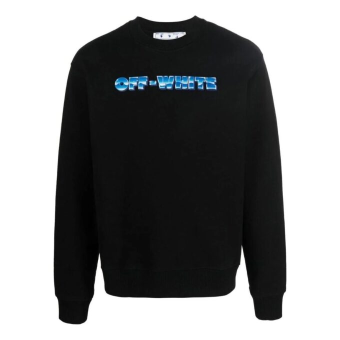 Off-White Herre SS22 Arrow Pattern Logo Rundhalset Svart