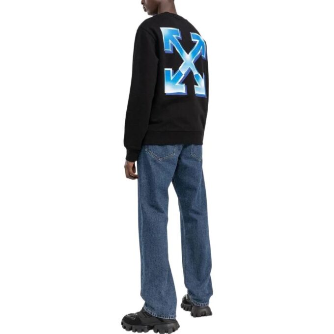 Off-White Herre SS22 Arrow Pattern Logo Rundhalset Svart