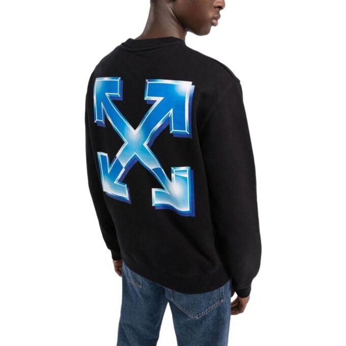 Off-White Herre SS22 Arrow Pattern Logo Rundhalset Svart