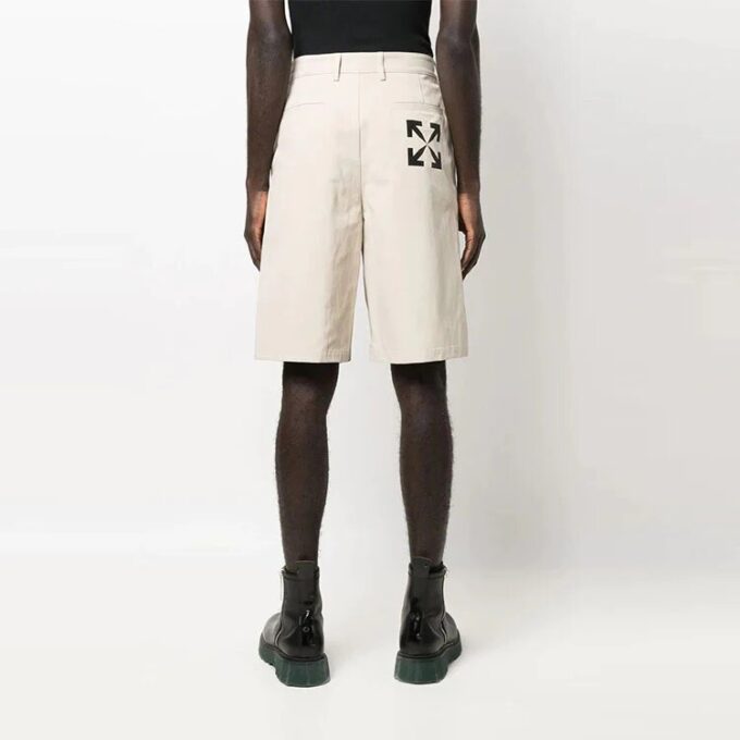 Off-White Herre SS22 Arrow Printing Bermuda-Shorts Beige