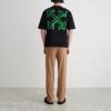 Off-White Herre SS22 Arrow Spray Painting Kortærmet Løs Passform Svart T-skjorte