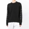Off-White Herre SS22 Arrow-trykk Rundhalset genser Langermet ullgenser Svart