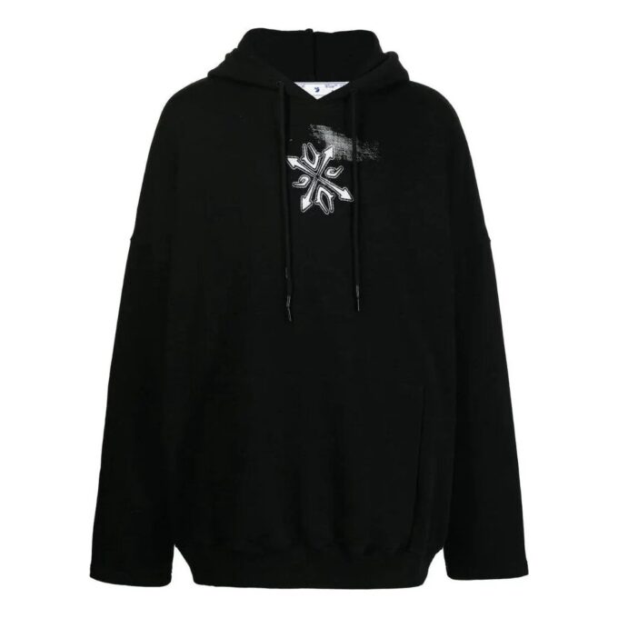 Off-White Herre SS22 Arrows-logo-trykk Bomull Hette Langermet Versjon Svart