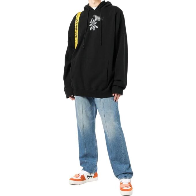 Off-White Herre SS22 Arrows-logo-trykk Bomull Hette Langermet Versjon Svart