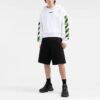 Off-White Herre SS22 Arrows-logo-trykk Casual shorts Løs passform Svart