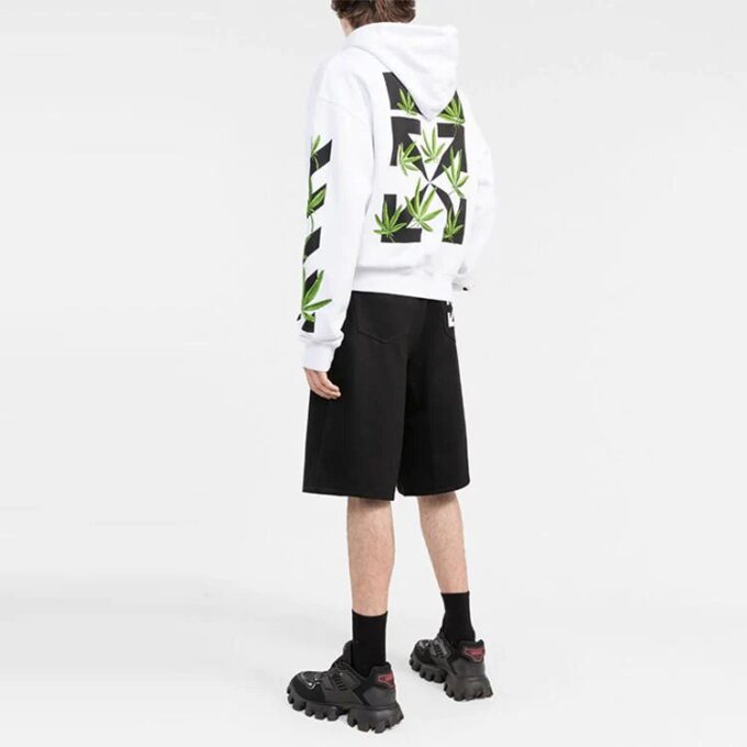 Off-White Herre SS22 Arrows-logo-trykk Casual shorts Løs passform Svart
