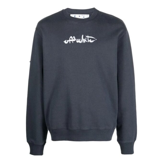 Off-White Herre SS22 Arrows-print Rundhals Langermet Grå