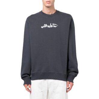 Off-White Herre SS22 Arrows-print Rundhals Langermet Grå