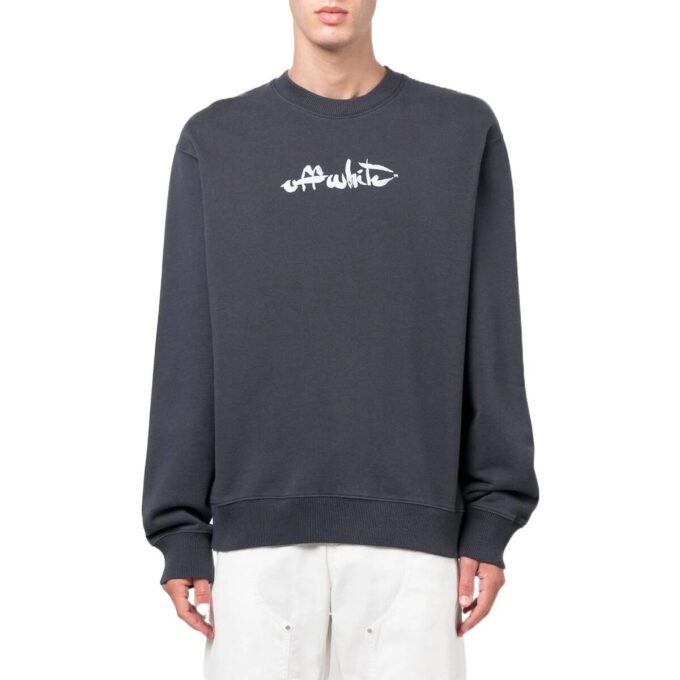 Off-White Herre SS22 Arrows-print Rundhals Langermet Grå