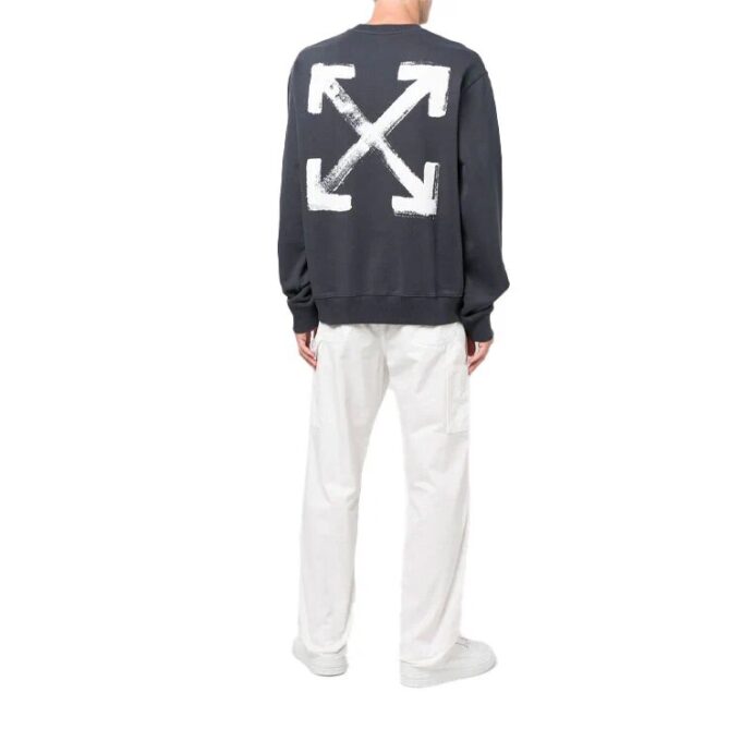 Off-White Herre SS22 Arrows-print Rundhals Langermet Grå