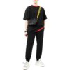 Off-White Herre SS22 Back Logo Printing Bundle Feet Sportsbukser/Joggebukser Svart