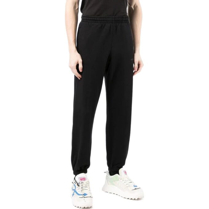 Off-White Herre SS22 Back Logo Printing Bundle Feet Sportsbukser/Joggebukser Svart